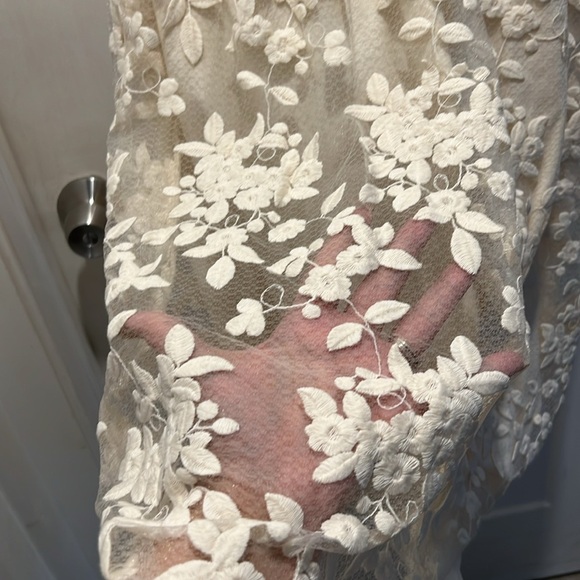 NWT Kensie ivory dress. Size 8. Lace embroidered Overlay, feminine, and soft. - Picture 7 of 8